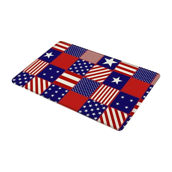 dajkiuy American Flag Kitchen Rugs USA Decor Fourth of July Independence Day Bath Rug Runner Comfort Mat Non-Slip Doormats Carpet for Bathroom Indoor 24" X 16"