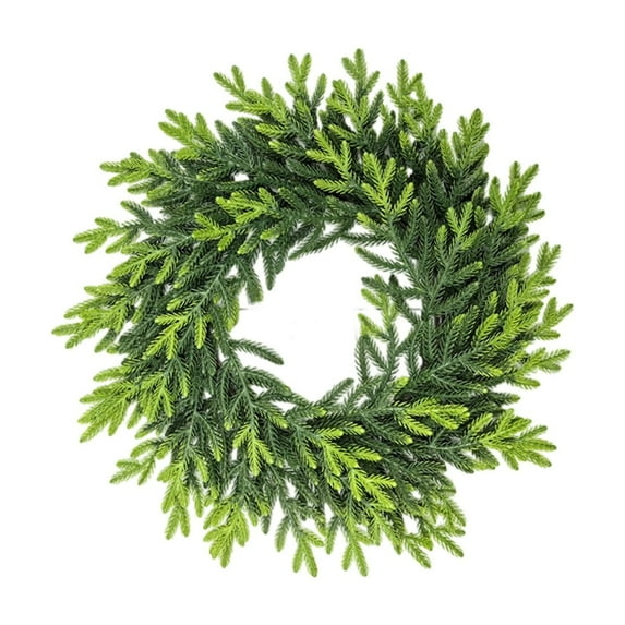 dajkiuy Artificial Christmas Wreaths for Front Door, 15.7Inch Real Touch Norfolk Pine Wreath Fake Pine Needles Wreath for Wall Windows Indoor Outdoor Christmas Decor
