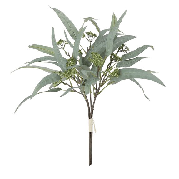 dajkiuy Artificial Plants Artificial willow leaves Stems Fake Plants Green Leaves Fruits Branch Leaves for Home Office ndoor Outside DIY-Wreath Decor 18-Inch (1pcs)