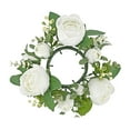 thumbnail image 1 of dajkiuy Artificial Roses Candle Rings Wreaths, 8 Inch Pillar Candle Holder for Wedding Centerpiece Table Decorations, Floral Candle Ring for Holiday Party Supplies, 1 of 6