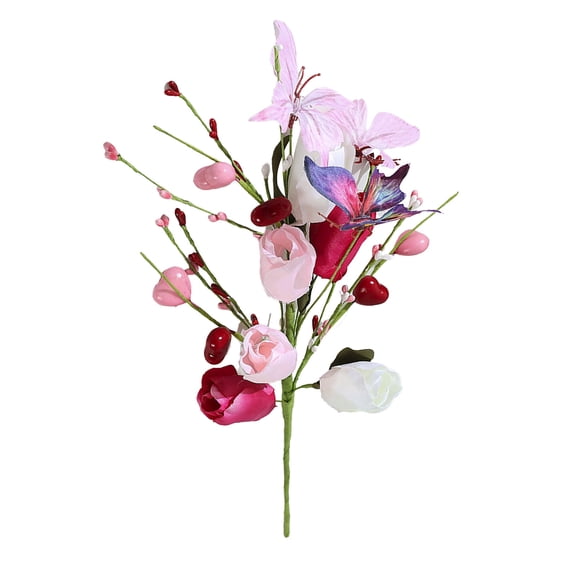 dajkiuy Artificial Tulips Decorations 17 Inch Heart Tulips Picks for Valentine’s Day Anniversary Flower Bouquets Wedding Home Decor