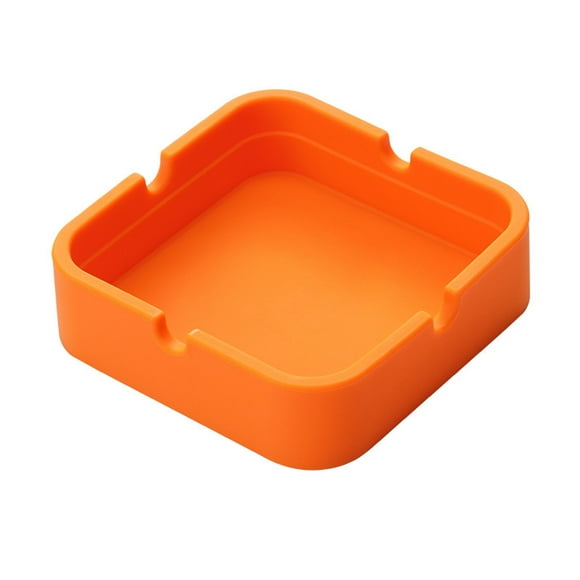 dajkiuy Ashtray Big Ashtrays for Cigarettes Patio Outdoors Large 4 Dual-use Rest Unbreakable Silicone Ashtray for Outside/Indoor/Home Blue Decor (Orange)