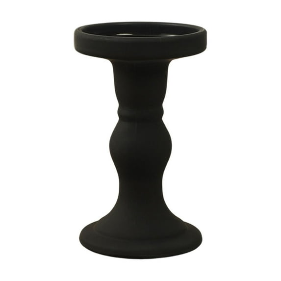 dajkiuy Black Pillar Candle Holders, 5.5 Inch Vintage Candle Holder for Table Centerpiece & Fireplace Decor, Decorative Candle Stand for Dining & Living Room Decoration