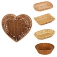 thumbnail image 1 of dajkiuy Bread Baskets, Imitation Rattan Fruit Baskets, Tabletop Woven Serving Baskets Trays for Fruits Vegetables and Snacks, Restaurant Hotel Kitchen, L, 1 of 7