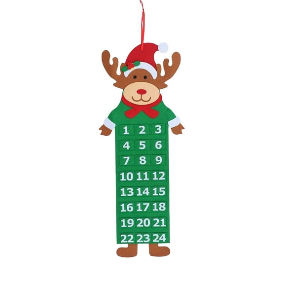 dajkiuy Christmas Advent Calendar, Santa Claus Snowman Reindeer Felt Hanging Advent Calendar, Ideal Reusable Holiday Wall Decor