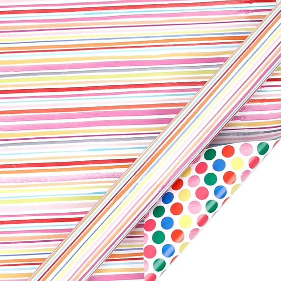 dajkiuy Christmas Birthday Wrapping Paper, Colorful Foil Birthday Design Gift Wrapping Paper for Christmas, Birthday, Valentine's Day, Wedding Party Gift Decor, 27.6 x 20 Inch