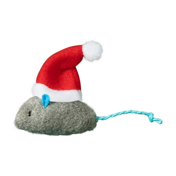dajkiuy Christmas Catnip Mice Toys - Handmade Plush Hat, Catnip-Filled Plush Mice for Interactive Play and Holiday Fun - 1 Pcs