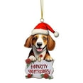 thumbnail image 1 of dajkiuy Christmas Dog Pendants Non-3D Acrylic Cute Dog with Hats Christmas Tree Decoration Car Interior Hanging Ornament Crafts Dog Lover Gift, 1 of 3