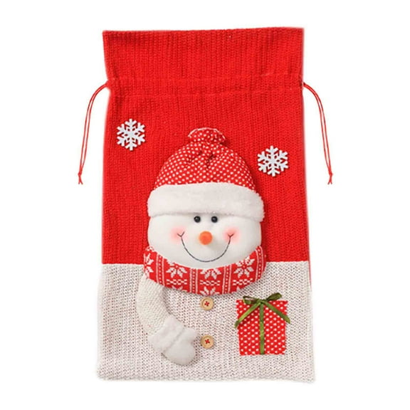 dajkiuy Christmas Drawstring Gift Bag, Reusable Gift Wrapping Bags Christmas Candy Bag for Christmas Party Home Holiday Favor Supplies 12.2x21.5Inch