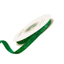 dajkiuy Christmas Glitter Ribbon, Velvet Wired Ribbon Sparkling Ribbon Gift Wrapping Ribbon for Christmas Party Wedding Decor DIY Crafts 7 Yards