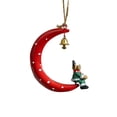 thumbnail image 1 of dajkiuy Christmas Ornaments, Santa Claus Moon Shape Bells Ornaments for Xmas Winter Party Home Decor, 1 of 6