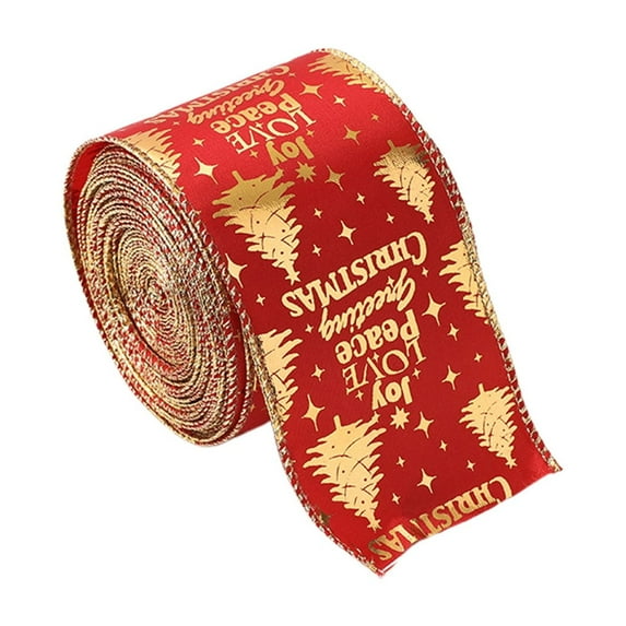 dajkiuy Christmas Ribbon,Wired Pink Velvet Ribbon for Christmas Tree Decoration,Wreath Home Decor Gift Wrapping 1.5 Inch Wide, 2.19 Yards