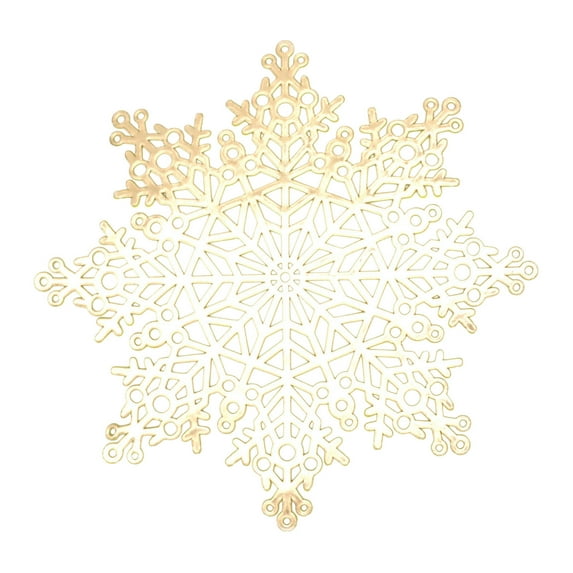 dajkiuy Christmas Snowflake Placemats, Washable Round Snow Flake Table Mats for Xmas Party Winter Holiday Wedding Dinner Decoration