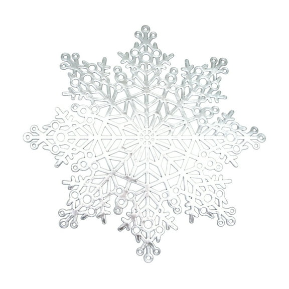 dajkiuy Christmas Snowflake Placemats, Washable Round Snow Flake Table Mats for Xmas Party Winter Holiday Wedding Dinner Decoration