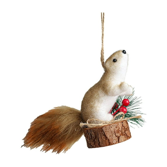 dajkiuy Christmas Squirrel Ornaments, Realistic Foam Squirrel Hanging Decorations for Holiday Xmas Tree Home Indoor Party Gift