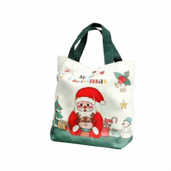 dajkiuy Christmas Tote Bag with Handles, Christmas Canvas Shopping Bags for Women