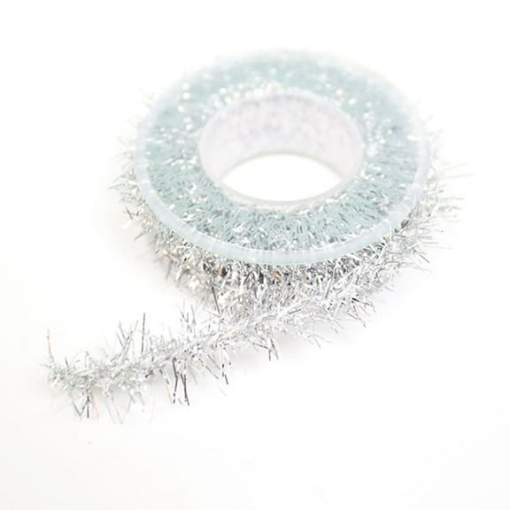 dajkiuy Christmas Tree Tinsel Garland, 3 Yards Christmas Wired Garland, Xmas Glitter Fluffy Ribbon for Sewing Making Gift Wrapping DIY Christmas Tree Decor Supplies