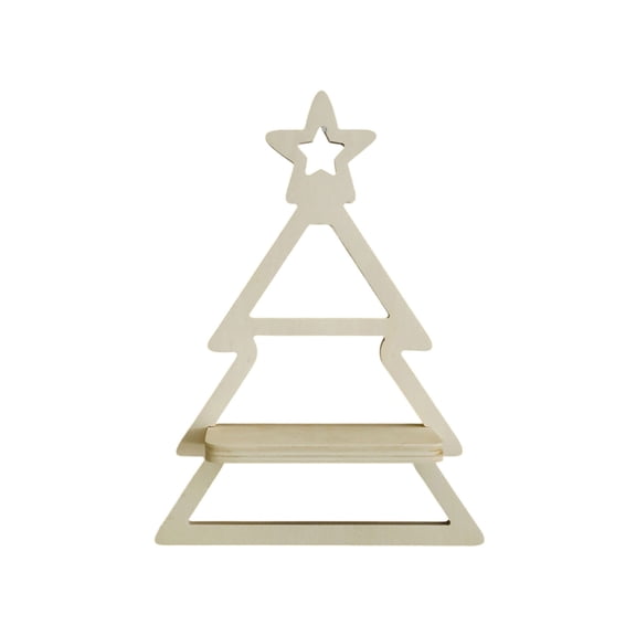 dajkiuy Christmas Tree Wall Shelf, Wooden Candle Rack Floating Shelves for Christmas Holiday Wall Decoration 11.7x8.7Inch