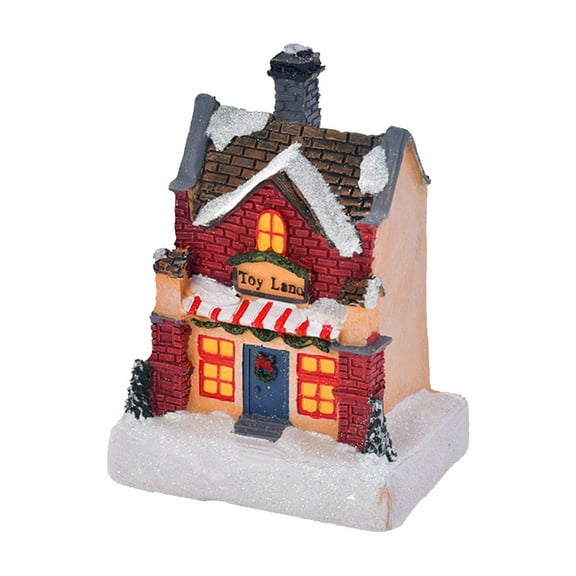 dajkiuy Christmas Village House Decor, Light up Resin Houses Christmas Houses Figurines for Christmas Garden Home Indoor Room Table Decor