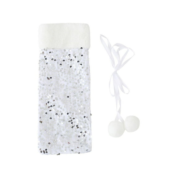 dajkiuy Christmas Wine Bottle Cover, Reusable Sequin Wine Gift Bag for Holiday Christmas Xmas Decorations Wedding Birthday Party Bar