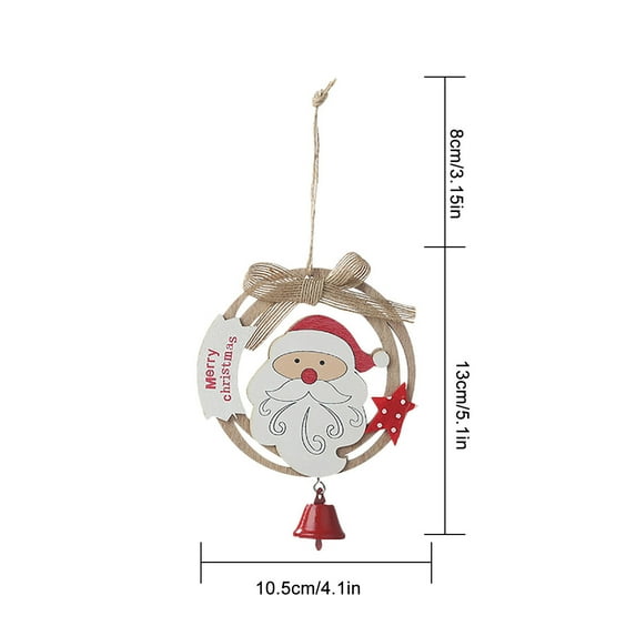 dajkiuy Christmas Wooden Ornaments Finished Tree Hanging Santa Claus Reindeer Snowman Crafts With Bowknot And Bell Decoration