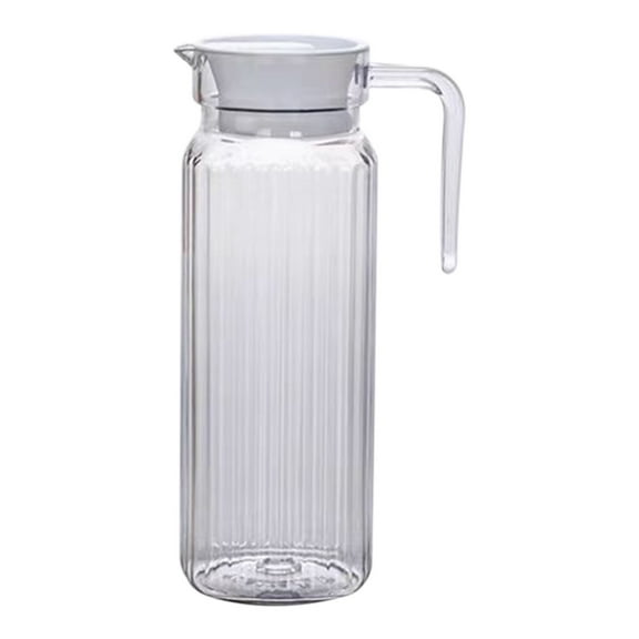 dajkiuy Clear Plastic Pitcher with Lid, 37.2 oz Beverage Server for Hot & Cold Drinks, Storage Container for Tea, Lemonade, Juice, Milk