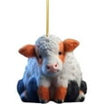 thumbnail image 1 of dajkiuy 2024 Christmas Cartoon Cow Hanging Ornament,10 Pcs Cute Christmas Tree Decorations, 2D Flat Fun Swing Cow Animal Pendants for Car Interior, Wall, Window, Home Decor, 1 of 1