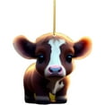thumbnail image 1 of dajkiuy 2024 Christmas Cartoon Cow Hanging Ornament,10 Pcs Cute Christmas Tree Decorations, 2D Flat Fun Swing Cow Animal Pendants for Car Interior, Wall, Window, Home Decor, 1 of 1