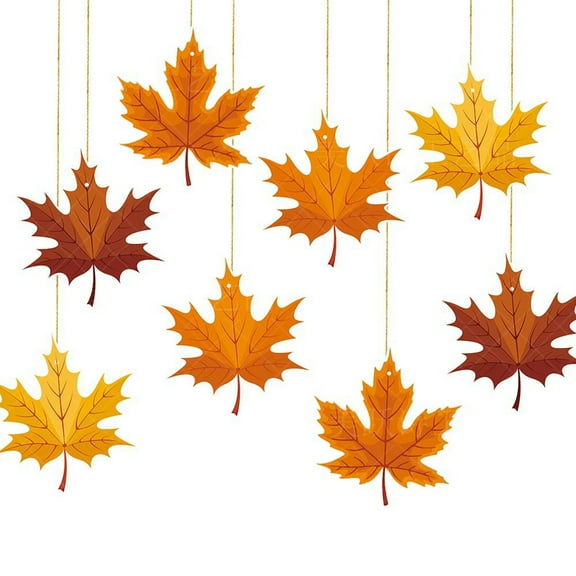 dajkiuy 2Pcs Fall Ornament Thanksgiving Small Tree Maple Leaf Hanging Ornament for Fall Thanksgiving Tree, Table, Party Hanging Autumn Harvest Farmhouse Home Decorations (Maple Leaf)