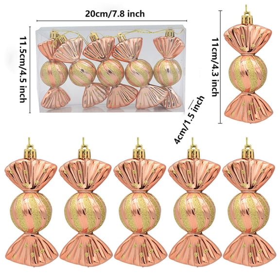 dajkiuy 5Pcs Colorful Christmas Candy Decoration Candy Props Christmas Tree Hanging Ornament Candy Land Decoration Xmas Party Supplies