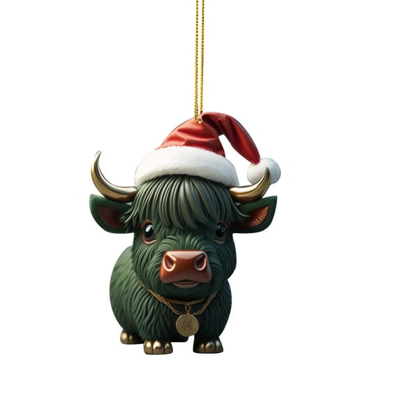 dajkiuy Christmas Cow Decorative Hanging Ornaments Funny Farm Cow Animal Ornaments for Christmas Tree Decorations Kids Cow Decor for Farmhouse Xmas Holiday Party Gifts
