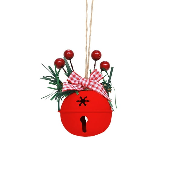 dajkiuy Christmas Decorations Bell,Pine Needle Berry Bows,1 Pcs,2 Inch Diameter,Bells to Hang on Christmas Tree Vintage Door Knob Pendant Hanging Ornaments for Xmas Holiday Tree Decor