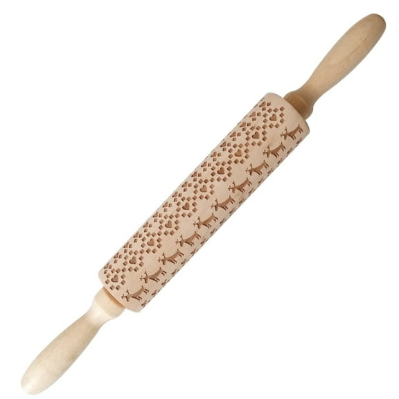 dajkiuy Christmas Rolling Pins for Baking,Embossed Pin, Engraved Embossing Rolling Pin Kitchen Decor Tools Baking Embossed Cookies,Birthday Gifts Women, Gift Women,Mom Birthday Gift