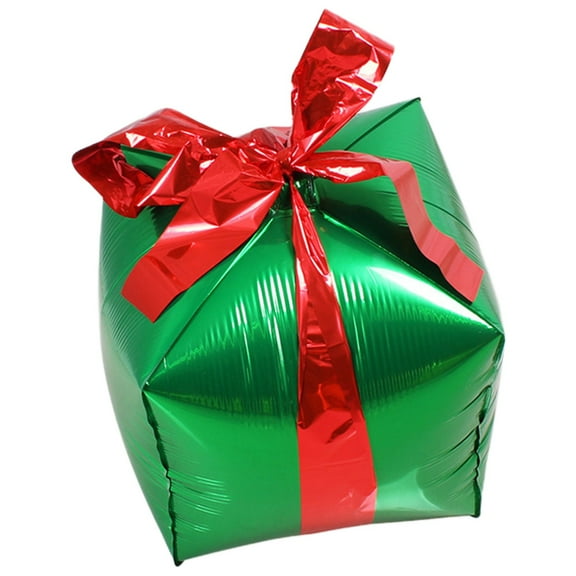 dajkiuy Christmas Square Shaped Foil Balloons Gift Box Cube Aluminum Foil Balloon for Happy Xmas Birthday Party Decoration, 18 Inch(Green)