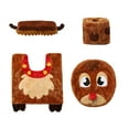 thumbnail image 1 of dajkiuy Christmas Toilet Seat Cover Set, 4 Pcs Brown Reindeer Soft Bathroom Toilet Seat Lid Cover Set for Christmas Bathroom Decorations, 1 of 6