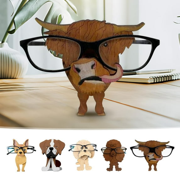 dajkiuy Creative Glasses Holder Stand,Wood Carving Glasses Spectacle Holder,Sunglasses Display Rack for Office Desk Home Decor Gifts