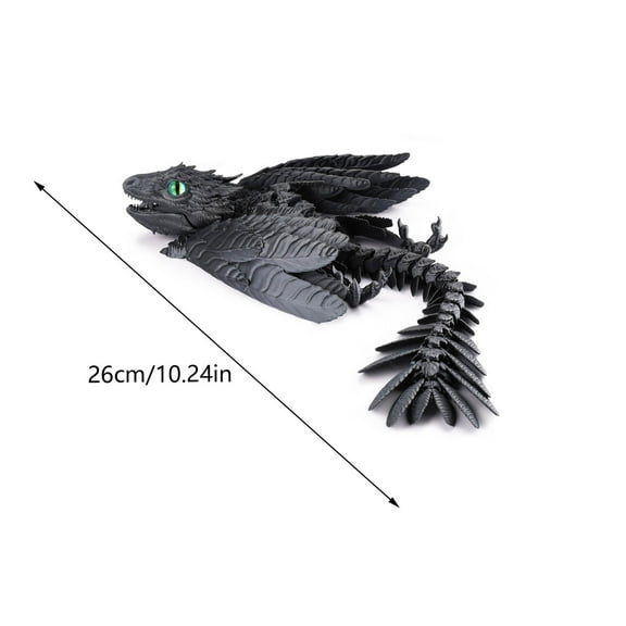 dajkiuy Cute 3D Printed Dragon, 10 Inch Articulated Crystal Dragon, Multi Color Dragon Figure toys for Home Office Executive Desk Decoration