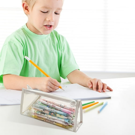 dajkiuy Large Capacity Clear Pencil Case, Plastic Pencil Boxes Stackable Design, Supply Boxes,1 Pack