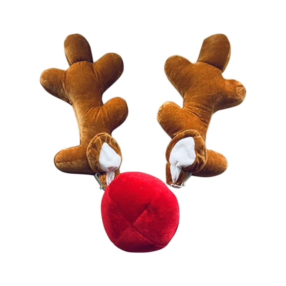 dajkiuy Premium Reindeer Car Kit Antlers, Nose, Tail- Rudolph Set Reindeer Christmas Decoration Car Costume Auto Accessories