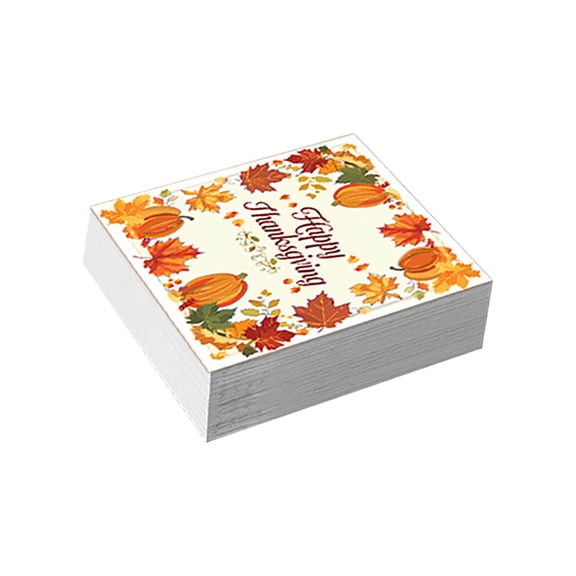 dajkiuy Thanksgiving Paper Towels 24 Pcs Fall Disposable Dinnerware Heavy Duty for 24 Guests Give Thanks Theme Party Supplies Happy Thanksgiving Autumn Tableware Set