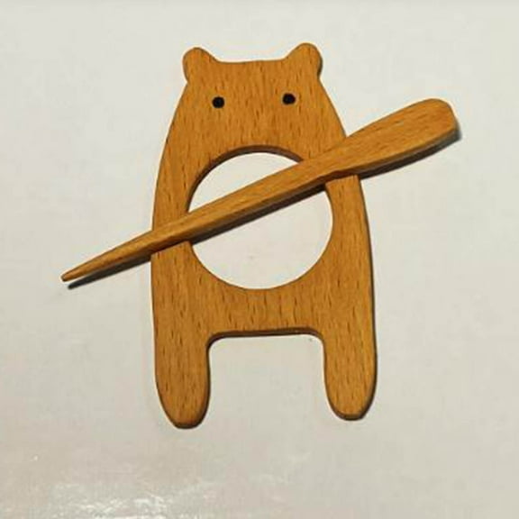 dajkiuy Wooden Brooch Pin With Cute Image Design Brooch, Sweater Clip, Vintage Shawl Pin Natural Wooden Brooch Pin