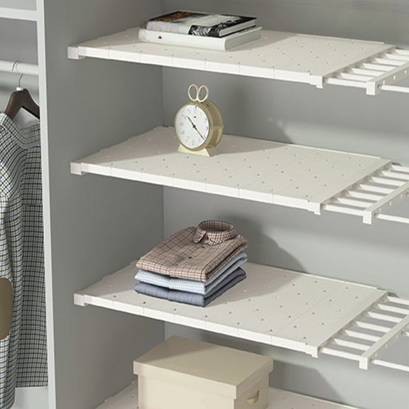 dajkiuy Closet Tension Shelf Rod, Storage Rack DIY Organizer Divider Separator for Cabinet Wardrobe Kitchen Bathroom