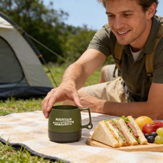 dajkiuy Coffee Mug, Camping Tea Cups with Handle for Coffee, Tea, Milk, Camping Lover Holiday Gifts