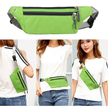 dajkiuy Crossbody Fanny Pack with 2-Zipper Pockets,Gifts for Enjoy Sports Festival Workout Traveling Running Casual Hands-Free Wallets Waist Pack Phone Bag Carrying All Phones (Green)