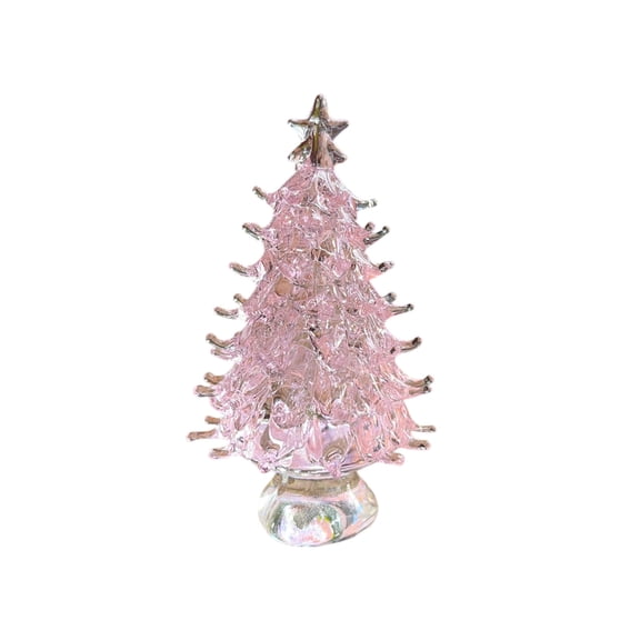 dajkiuy Crystal Christmas Tree Figurine, 2.3 Inch Mini Artificial Glass Tree for Holiday Decor, Xmas Miniature Trees Gift Ornaments for Xmas Party Living Room Mantel Tabletop