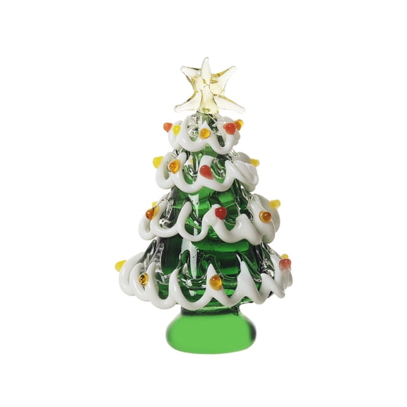 dajkiuy Crystal Christmas Tree Figurine, 2.4 Inch Mini Artificial Glass Tree for Holiday Decor, Xmas Miniature Trees Gift Ornaments for Xmas Party Living Room Mantel Tabletop