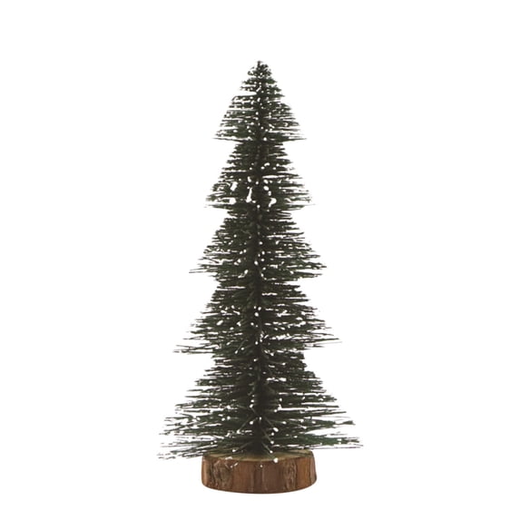 dajkiuy Desktop Miniature Christmas Trees Mini Pine Tree with Snow and Wood Base for Xmas Holiday Party Home Tabletop Decor,7.9 inch