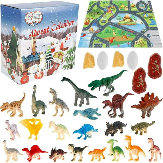 dajkiuy Dinosaur Advent Calendar 2025, 24 Days Countdown Calendar, Realistic Dinosaur Figurine Decor, Christmas Holiday Gift & Party Favor for Dinosaur Lovers