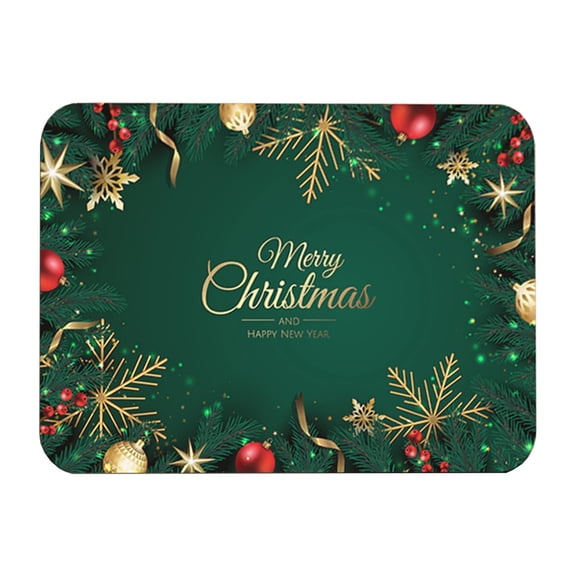 dajkiuy Dish Drying Mat for Kitchen Counter, Super Absorbent Quick Dry Coffee Bar Mat Pad,Xmas Scene Draining Mat,12''x16'' Winter Christmas Draining Pad Reversible Washable
