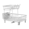 thumbnail image 1 of dajkiuy Dish Drying Rack,2-Tier Dish Racks for Kitchen Counter,Side Sink Dish Drying Rack Stainless Steel,for Storage Kitchen Organization,Gifts for Women,Mothers Day,Kitchen Gadgets(White), 1 of 6